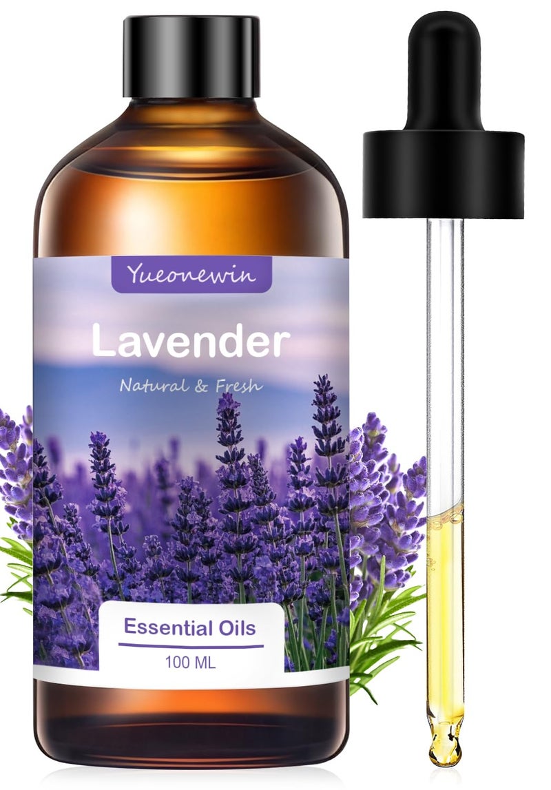 زيت اللافندر العطري 100 مل، 100% زيت لافندر نقي، زيت عطري من الدرجة العلاجية للاستخدام في موزع العطور، عطر المنزل، تدليك البشرة، DIY، صناعة الصابون، صناعة الشموع، هدايا للنساء